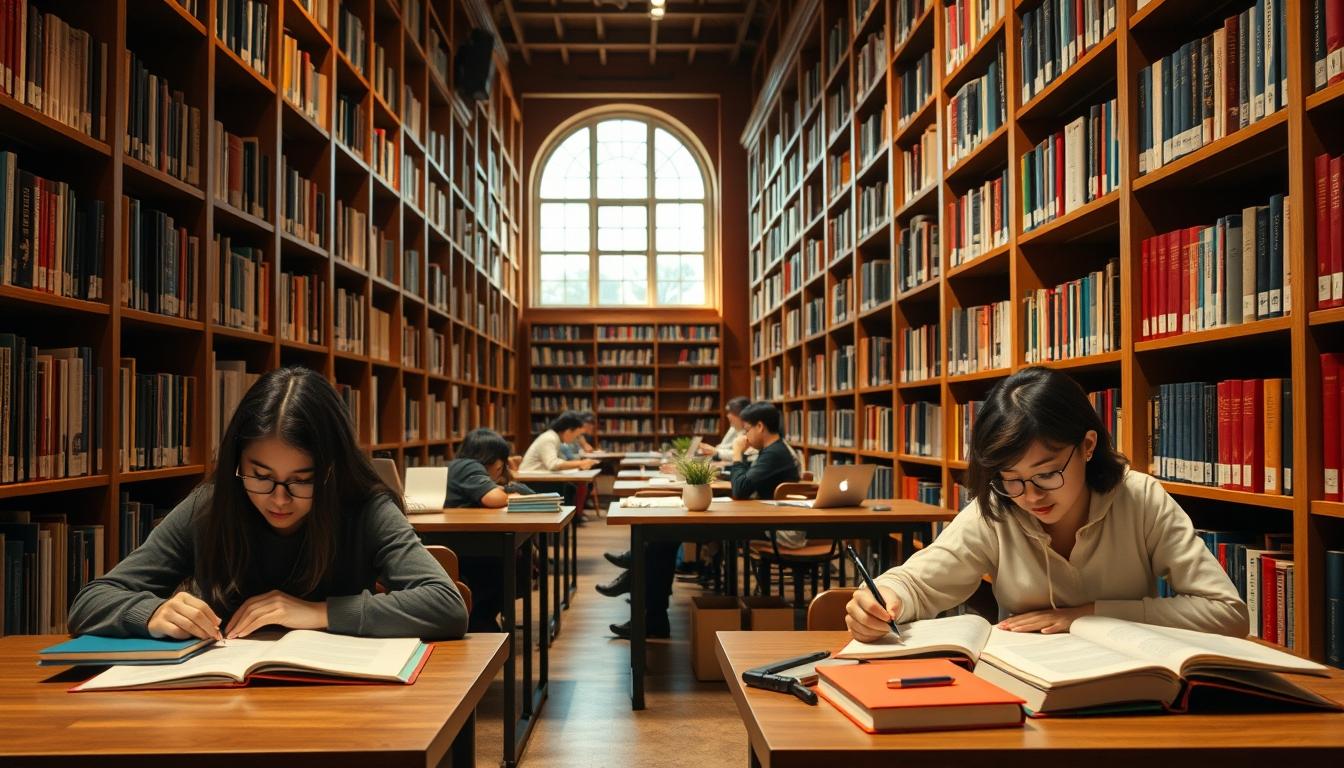 Student using learning strategies while studying